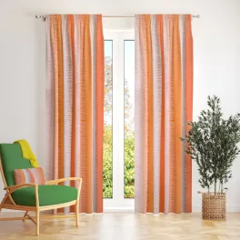    TRD. Perdele portocalii Boras/140x245-208, gata confecționate. Cu inele de închidere ascunse.