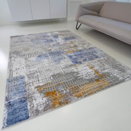 Modern covor, ZARIF 007 albastru-aur 80x150cm
