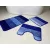 Covorase de baie 3 set - albastru cu model ancora