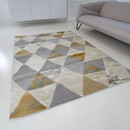 Modern covor, ZARIF 9928 bej-aur 80x150cm