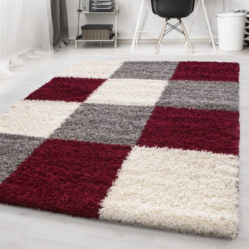 Ay life 1501 Roşu 80x150cm - în carouri shaggy covor