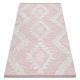  Magazin 21. Covor împletit din sisal boho MOROC diamond 22312 franjuri - lână pe două niveluri roz / crem, covor reciclat 136x190 cm