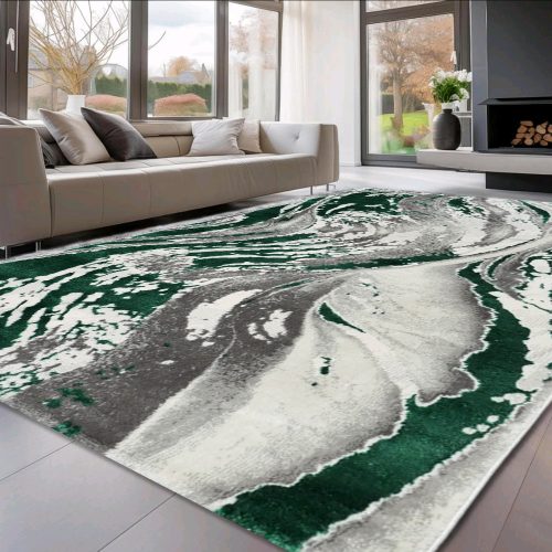  Covor modern Den Sunset 1115 Alb-Verde 60x110cm