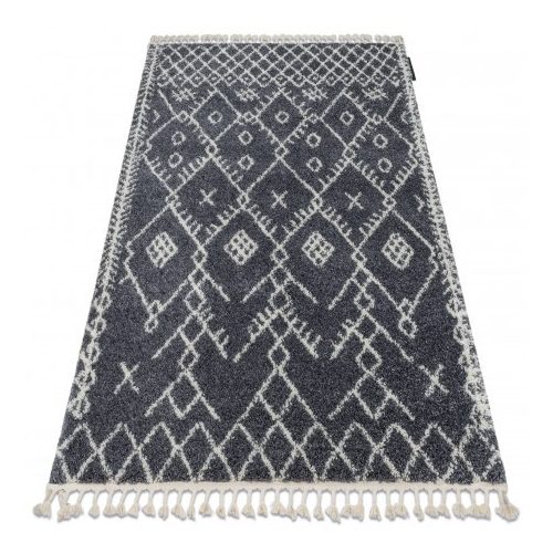 Magazin22. covor BERBER TANGER B5940 gri / alb covor shaggy cu franjuri 120x170 cm