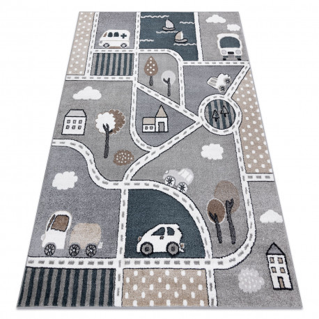  Magazin 21. Covor FUN Strade pentru copii, stradal, gri oras 80x150 cm