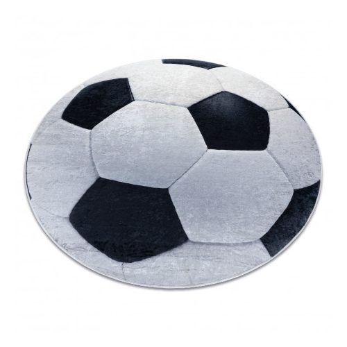 Magazin 22. BAMBINO 2139 cerc covor pentru copii lavabil, antiderapant footbal -  negru / alb cerc 80 cm