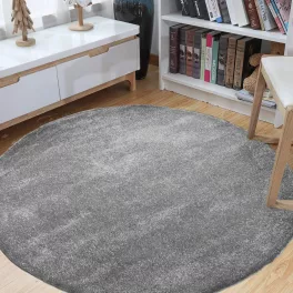    Dywan modern Koło Shaggy Cozy Balta 01 - Covor gri gri (defect)