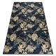  Magazin 21. Covor lavabil ANDRE 1311 Leaves antiderapant - negru / auriu 80x150 cm