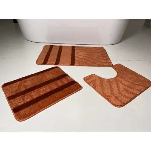 Covorase de baie 3 set - caramiziu