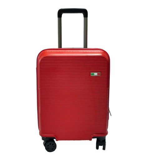 Herm valiză mijlocie cu carcasă rigidă roșie , Înălțime: 5cm roți+ 55cm Lățime: 37cm Adâncime: 25cm