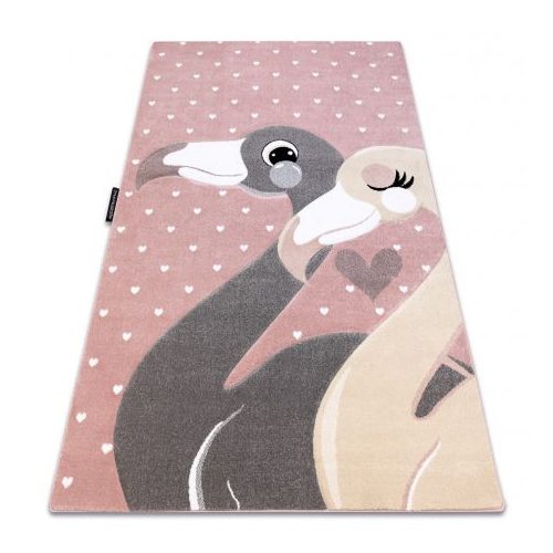  Magazin 9. Covor PETIT FLAMINGOS Flamingos inimă roz 140x190 cm