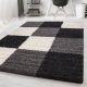 Ay life 1501 negru 200x290cm - în carouri shaggy covor