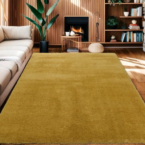  Shop 11. Den Very Soft Shaggy Carpet, 80X150Cm Den Den Belinda Plain Yellow Covor
