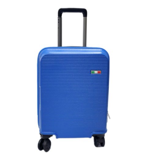 Herm valiză mare cu carcasă rigidă albastră, Înălțime: 5cm roți+ 65cm Lățime: 42cm Adâncime: 29cm- 
