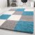 Magazin 1. Ay. life 1501 turcoaz 80x150cm - covor shaggy în carouri