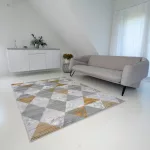 Modern covor, ZARIF 9928 gri-aur 80x150cm