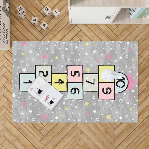 Cute covor copii cu șotron gri 80x150cm