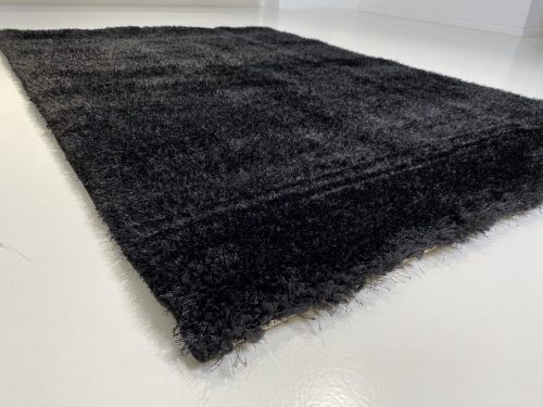 Prémium negru shaggy covor 80x150cm