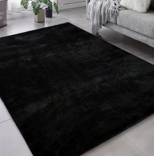  Covor moale Den Olívia Black 66x110cm-cauciuc pe spate