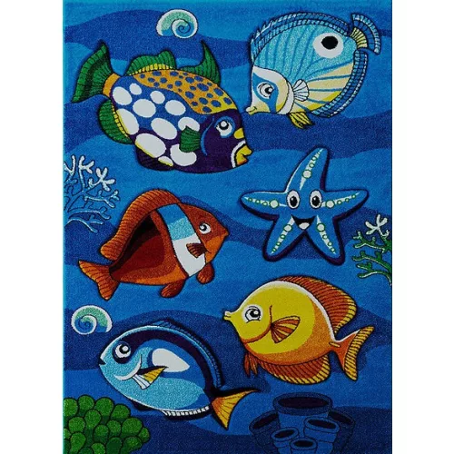 Ber Smart 120X180Cm 22308 COVOR COPII albastru cu PEȘTISORI