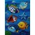 Ber Smart 120X180Cm 22308 COVOR COPII albastru cu PEȘTISORI