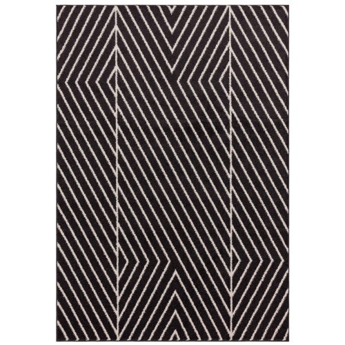 ASY Muse 120x170cm Black Linear Rug MU10 covor