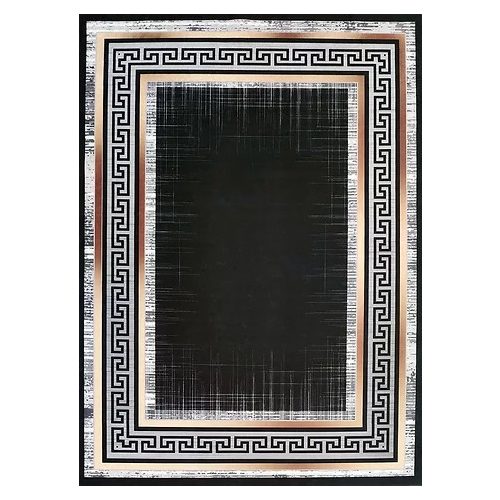 Ber Porte 2228 aur-negru 80x150cm- covor modern subtire