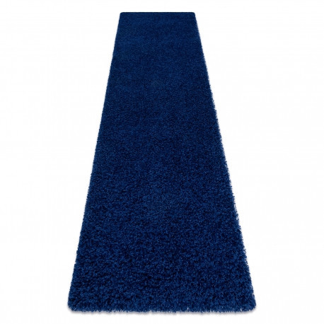 Covor, Traversa SOFFI shaggy 5cm albastru închis - 80x300 cm