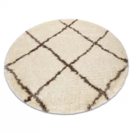 Covor FLUFFY 2373 Cerc, shaggy - crem / bej 160 cm