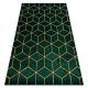 Kizárólagos EMERALD szőnyeg 1014 glamour, elegáns kocka üveg zöld / arany 240x330 cm