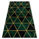 Kizárólagos EMERALD szőnyeg 1020 glamour, elegáns márvány, háromszögek üveg zöld / arany 240x330 cm