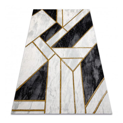 Covor EMERALD 1015 elegant, marmură - Figuri geometrice, negru / auriu 160x220 cm