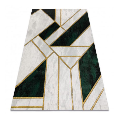 Covor EMERALD 1015 elegant, marmură - Figuri geometrice,verde / auriu 160x220 cm