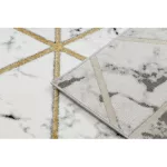 Covor EMERALD 1020 elegant, marmură - Triunghi, negru / auriu 140x190 cm