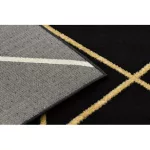 Covor EMERALD 1012 elegant, Figuri geometrice, negru / auriu 80x150 cm