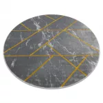 Covor EMERALD 1012 Cerc, - elegant, marmură - Figuri geometrice, gri / auriu 200 cm