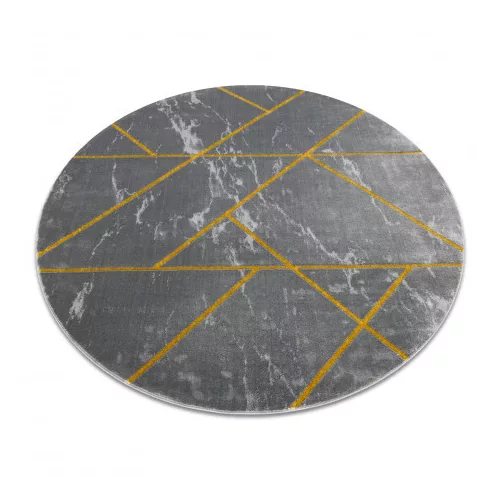 Covor EMERALD 1012 Cerc, - elegant, marmură - Figuri geometrice, gri / auriu 200 cm