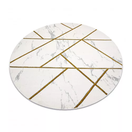 Exclusiv EMERALD covor 1012 cerc- glamour, elegant, marmură  crem / aur 200 cm