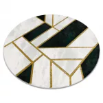 Exclusiv EMERALD covor 1015 cerc- glamour, elegant, marmură  verde / aur  160 cm