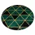 Exclusiv EMERALD covor 1020 cerc- glamour, elegant, marmură , triunghiuri verde/ aur  160 cm