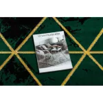 Exclusiv EMERALD covor 1020 cerc- glamour, elegant, marmură , triunghiuri verde/ aur  160 cm