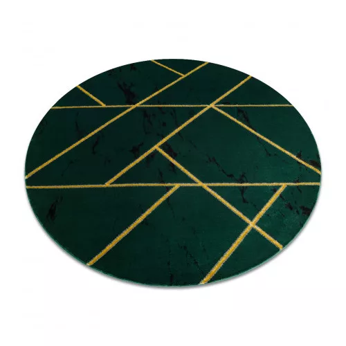 Covor EMERALD 1012 Cerc, - elegant, marmură - Figuri geometrice,verde / auriu 160 cm