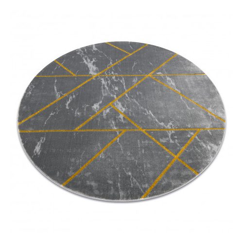 Covor EMERALD 1012 Cerc, - elegant, marmură - Figuri geometrice, gri / auriu 120 cm