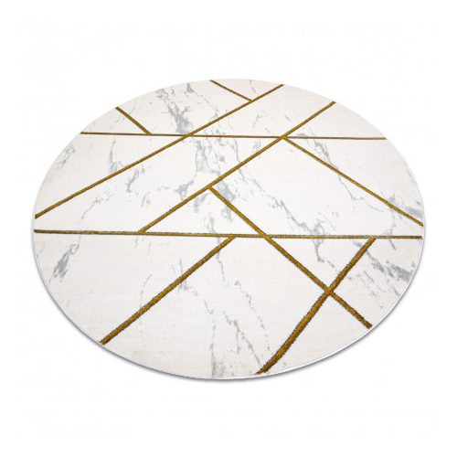Covor EMERALD 1012 Cerc, - elegant, marmură - Figuri geometrice, crem / auriu 120 cm