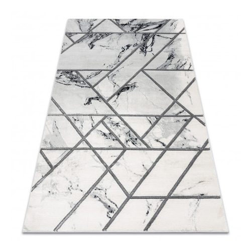 Covor EMERALD 0085 elegant, marmură - Figuri geometrice, alb / argint  200x290 cm