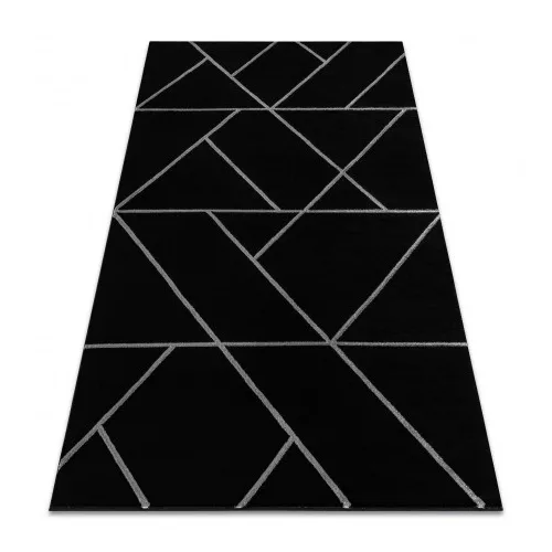  Kab. Covor EMERALD 7543 glamour, geometric elegant negru / argintiu 140x190 cm