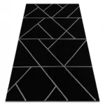  Kab. Covor EMERALD 7543 glamour, geometric elegant negru / argintiu 80x150 cm
