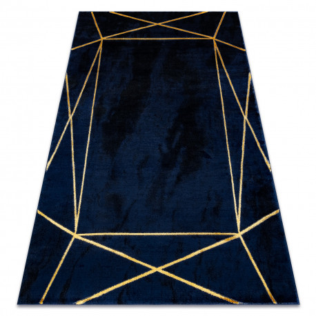Covor EMERALD 1022 Figuri geometrice albastru închis/auriu 80x150 cm
