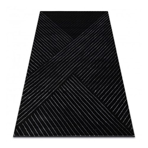 EMERALD covor modern A0084 glamour, elegánt,linii geometrice negru / argint  160x220 cm