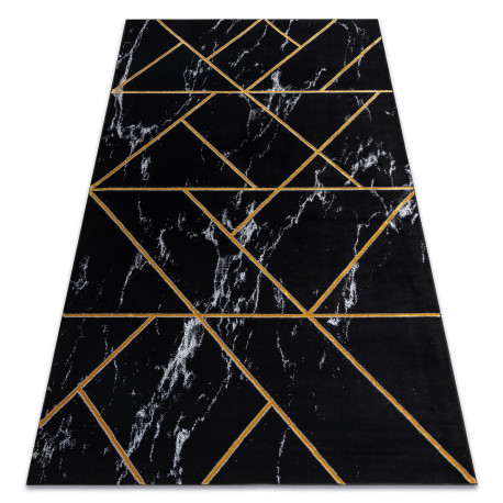  EMERALD covor 2000 glamour, elegant geometric, marmurá negru / aur 140x190 cm